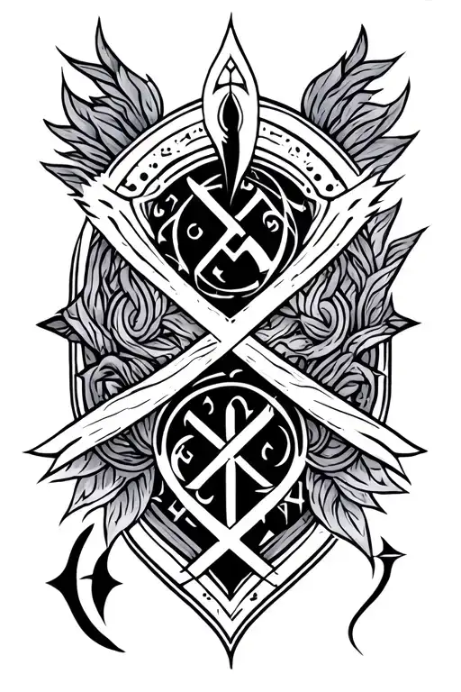 Half Slleve Nordic Runes