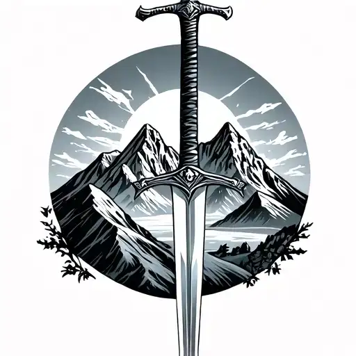 Swiss Alps And A Sword