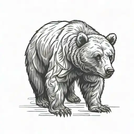 Bear Standing Facing Forward In Full Height