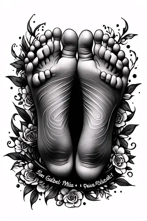 Baby Feet With Name Ian Gabriel And Baby Feet With Name Mia Paisley