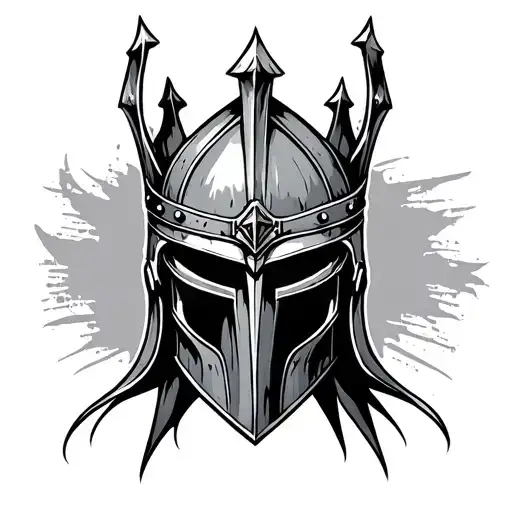 Spartain Helmet With Worn Crown