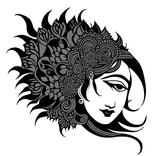 Hindu Tridevi Tattoo Design