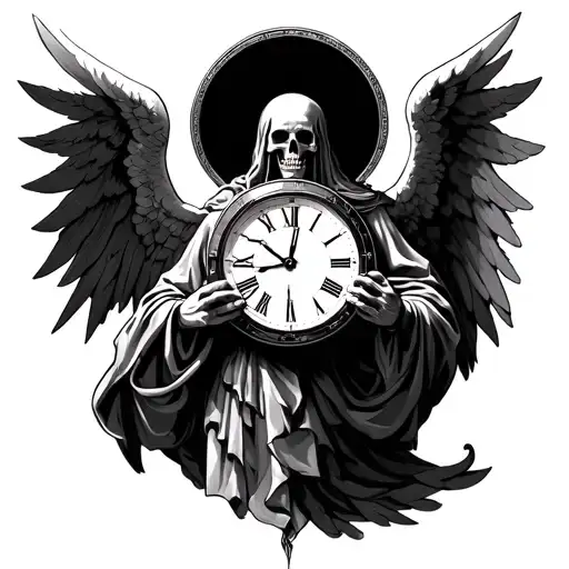 Angel Of Death Holding Time Clock