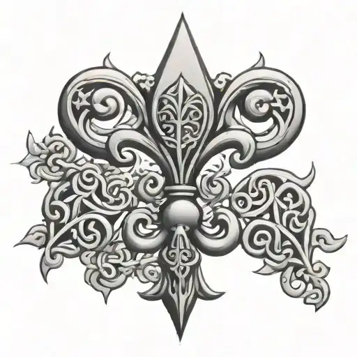 Fleur De Lis Made Of Celtic Knot