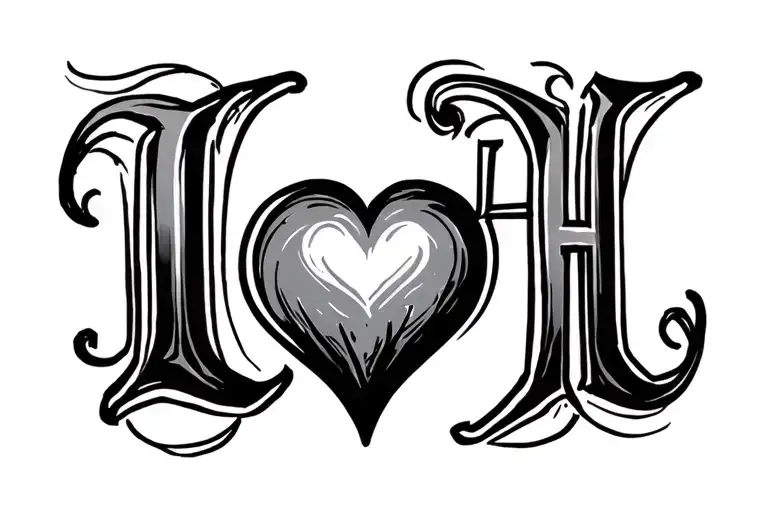 Lh Initial Ih Initial Jh Initial With Heart