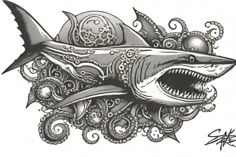 Shark And Octopus