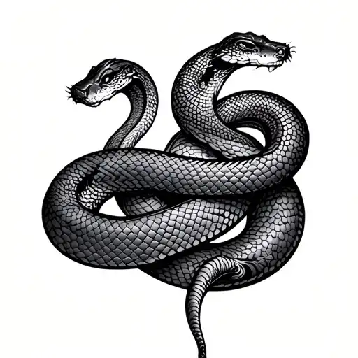 Arabic Patience Snake Intertwined