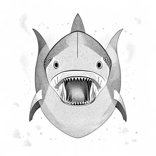 A Shark Swimming Through A Field Of Abstract Geometric Shapes