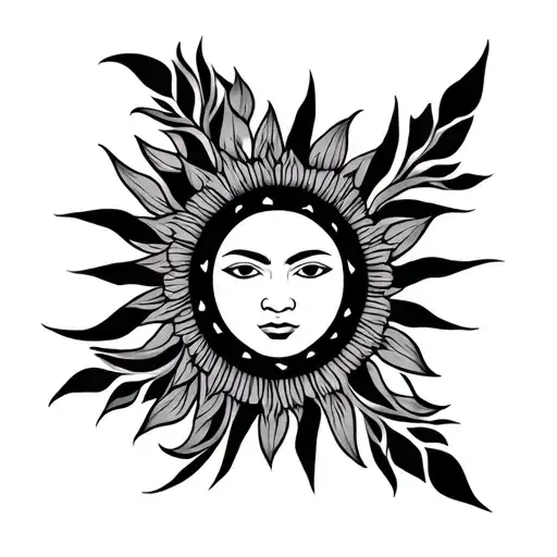 Filipino Tribal Tatoo Mixed With Sun