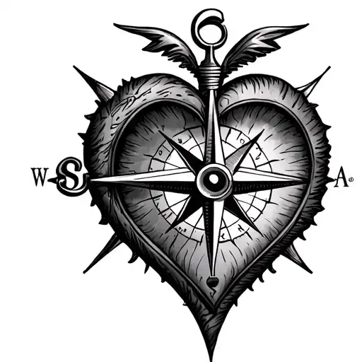 Compass In A Heart