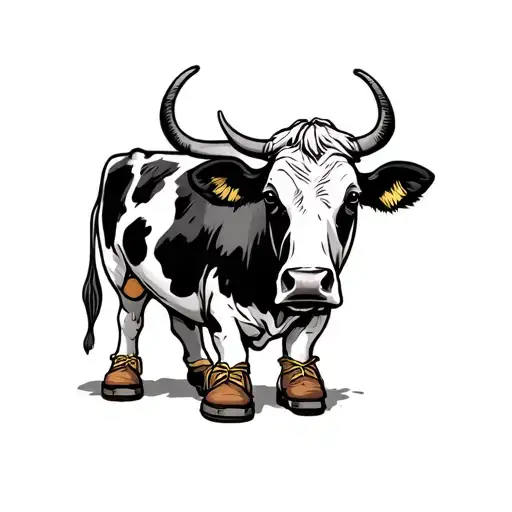 Dairy Cow With Wooden Shoes