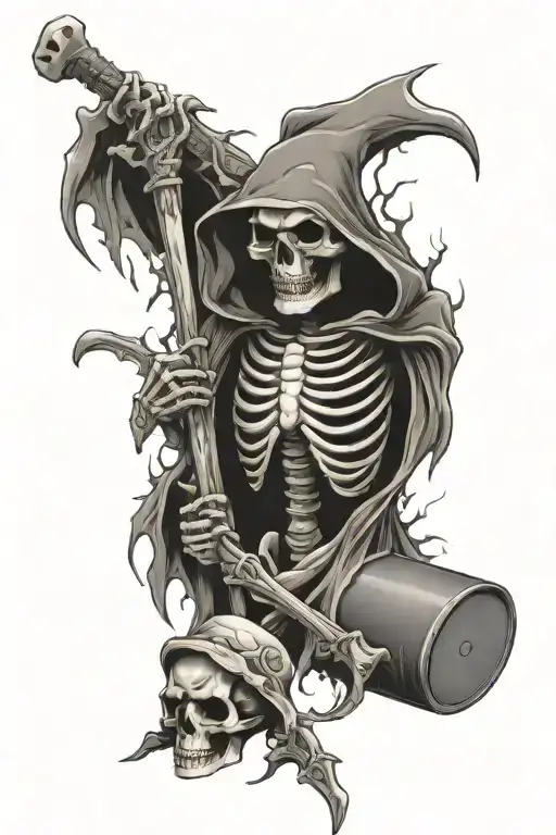 Skelton Bones Chest Sternum Grim Reaper Style