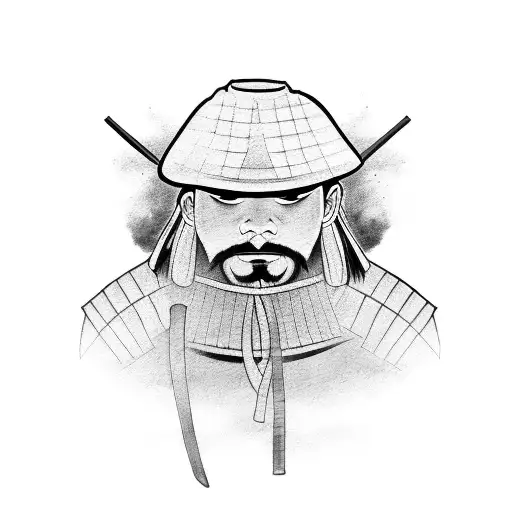 Samurai With Straw Hat