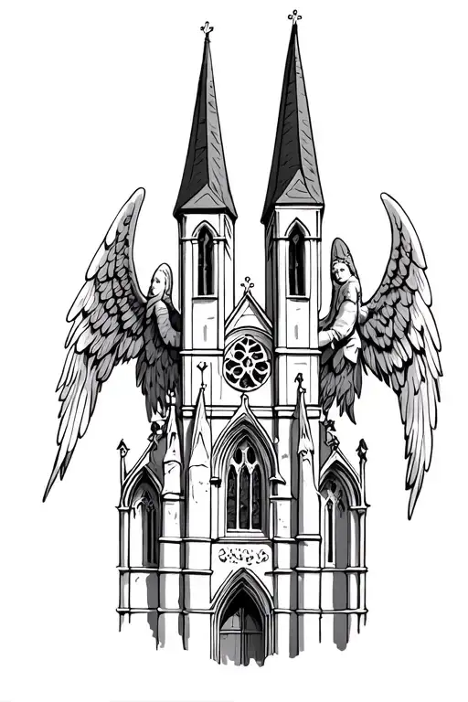 Gothic Church With Angel