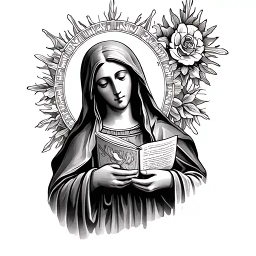 Virgin Mary Holding A Fold