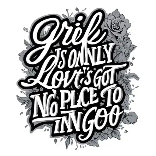 Grief Is Only Love That's Got No Place To Go In Cursive