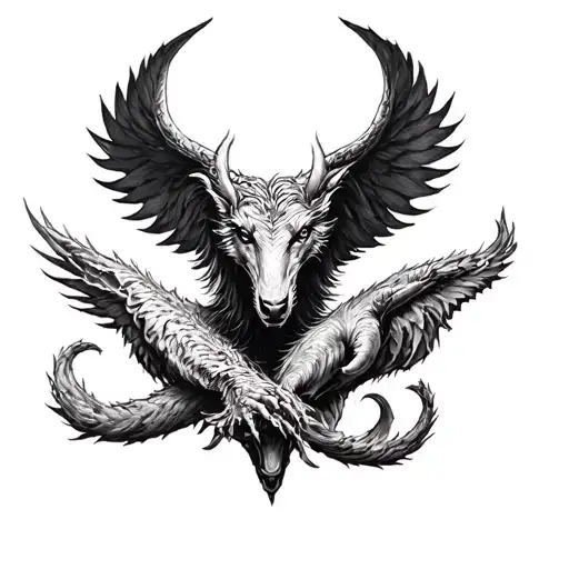 Realism Tattoo Arm Sleeve Of Mythical Creatures From The Bible