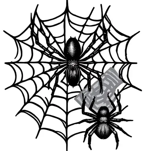 Spider Web On The Shoulder With A Spider On The Forearm