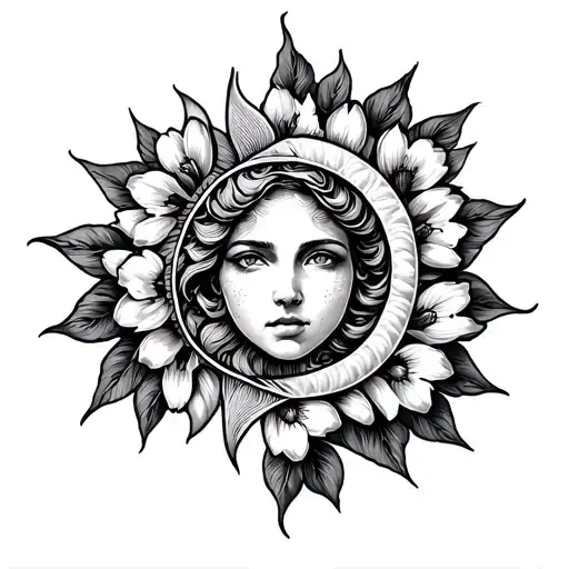 Soley With A Sun And Flowers Intertwined