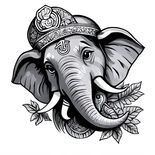 Ganesh Elephant Head Sailor Jerry Style Bold