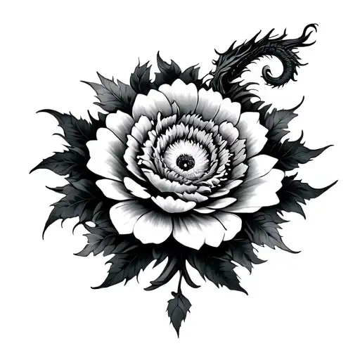 Flower With A Dragon In The Middle