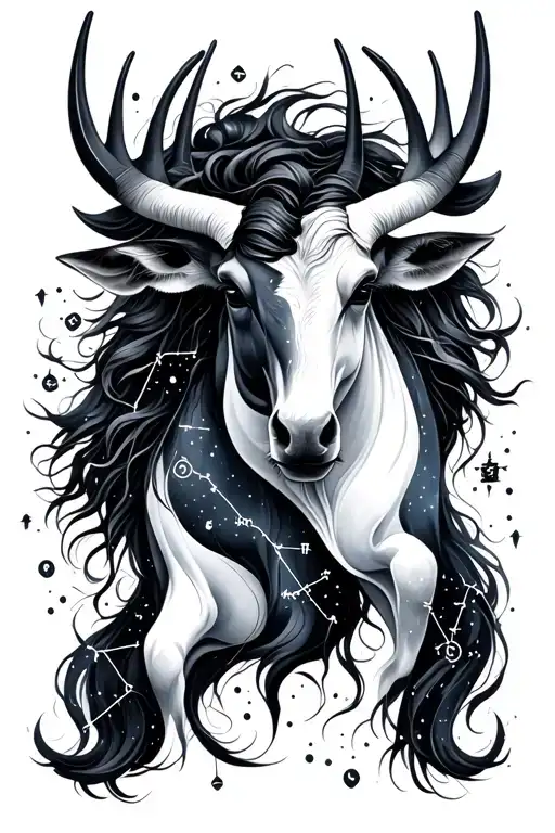 Virgo And Taurus Constellation Intertwined