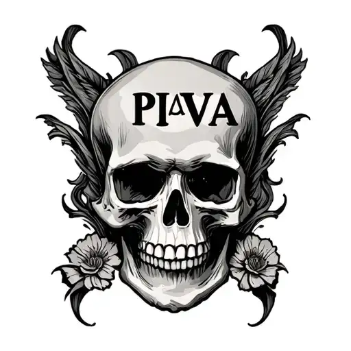 Piva Name With Skull Soft Shading