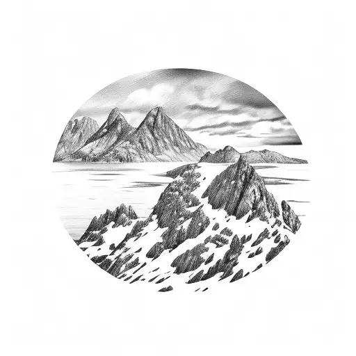 Greek Goddess Mountain Scene