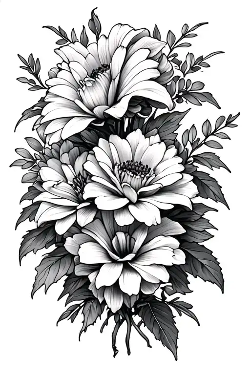 Chrysanthemum Rose Lily Belladonna Boquet Sleeve