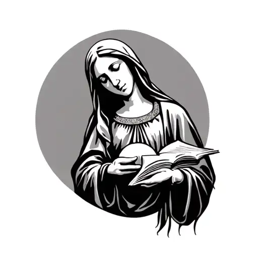 Virgin Mary Holding A Fold