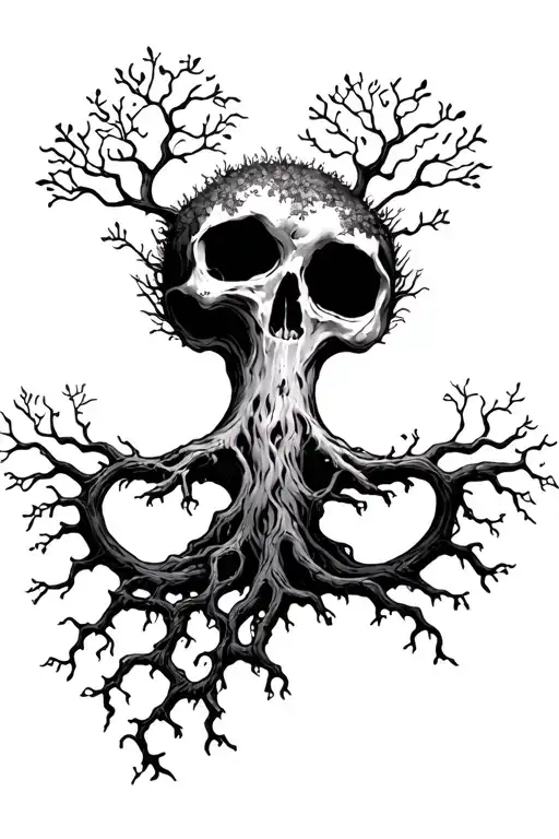 Tree Of Life Half With Death