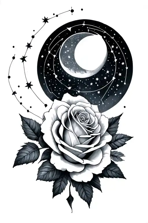 Deathly Hallows Roses Moon Cancer Constellation
