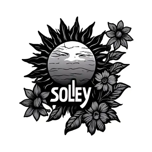 Soley Name With A Sun And Flowers Symbolizing