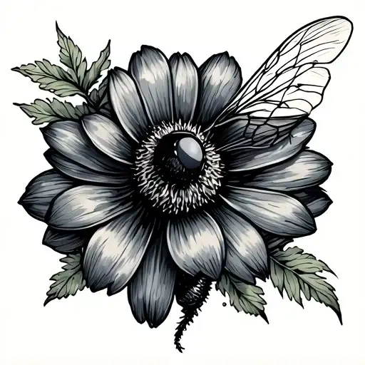 Bee And July Birth Flower