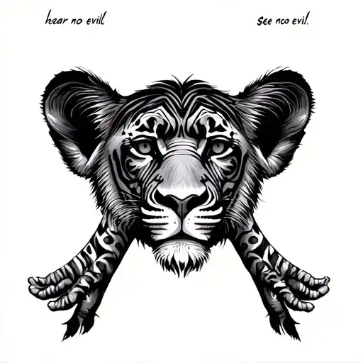 Design African Animals Representing The Quote Hear No Evil Speak No Evil See No Evil