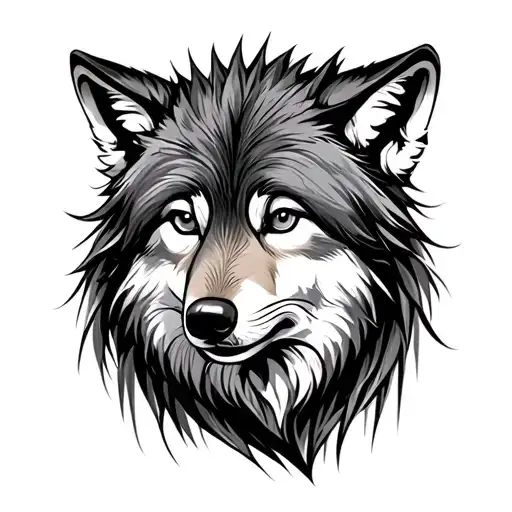 Baby Wolf With Long Hair