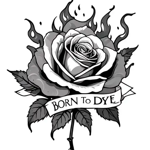 Dyeing Rose In Fire With The Words Born To Dye