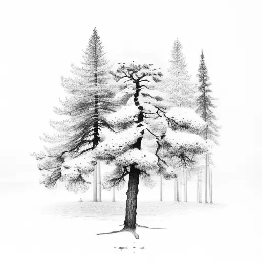 Ponderosa Pine Tree With Roots