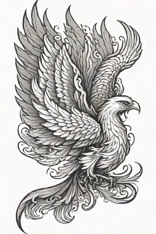 Pheonix Rising Phoenix Wings Spread Bright