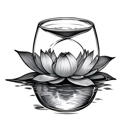 Lotus Flower Hour Glass Filled