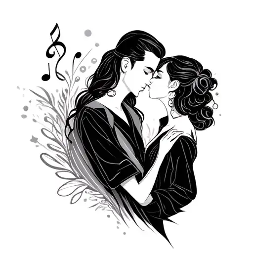 Couple Tattoo Minimalist Related To Music