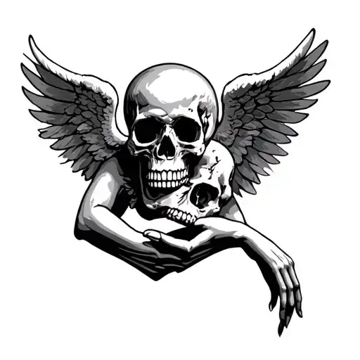 Angel Holding A Skull Soft Shading