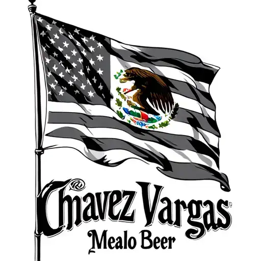 Mexican American Flag Intertwined Chavez Vargas Name Modelo Beer