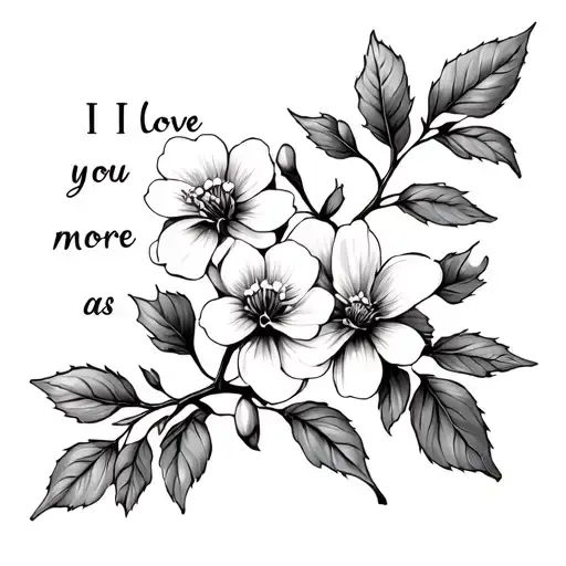 Hawthorn Flowers With I Love You More As Stems