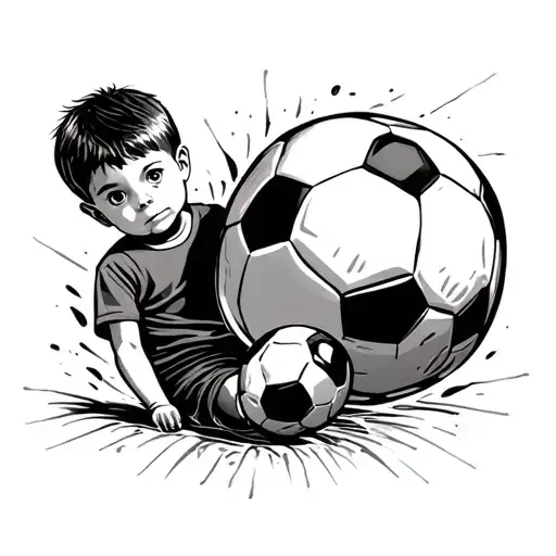 Little Boy With Soccer Ball