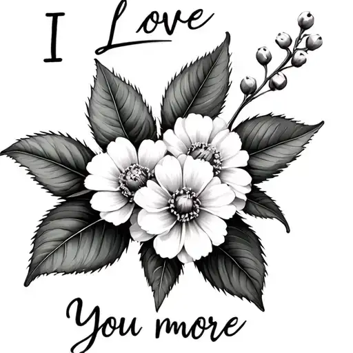 Hawthorn Flowers With I Love You More