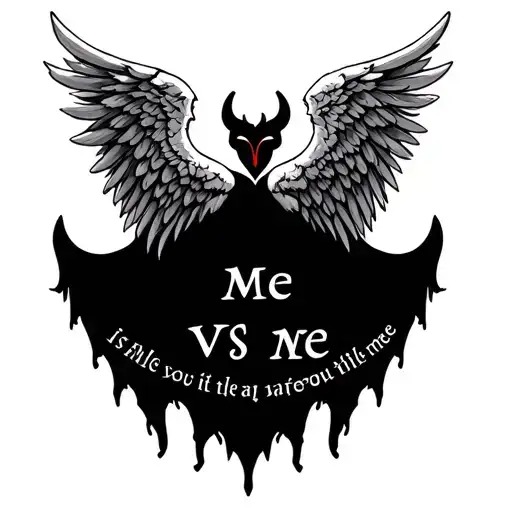 Angel And Devil Wings With Me Vs Me Quote