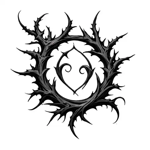 Fantasie Thorn & Branch Tribal Tattoo For Cover Old Tattoo On Paper