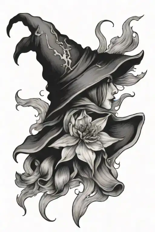 A Daffodil Witch Smoke Around It