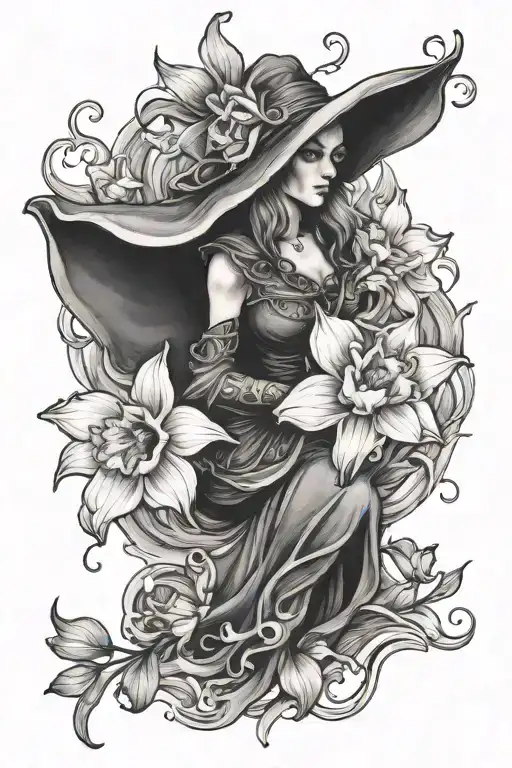 A Daffodil Witch Smoke Around It